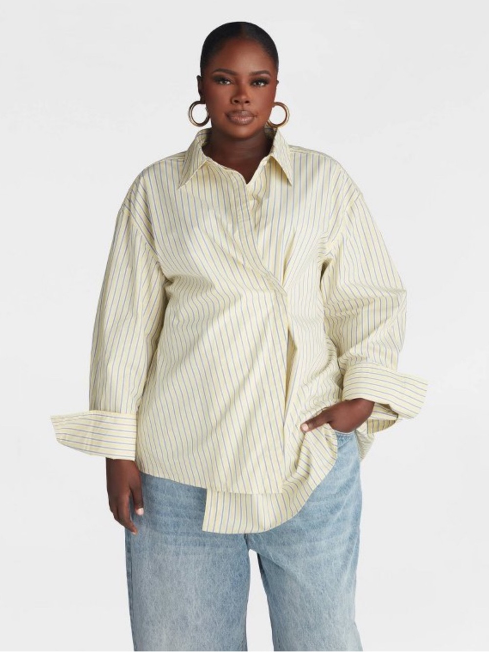 KBB BY Kahlana Women’s Long Sleeve Button-Down ‘The Wrap Shirt’